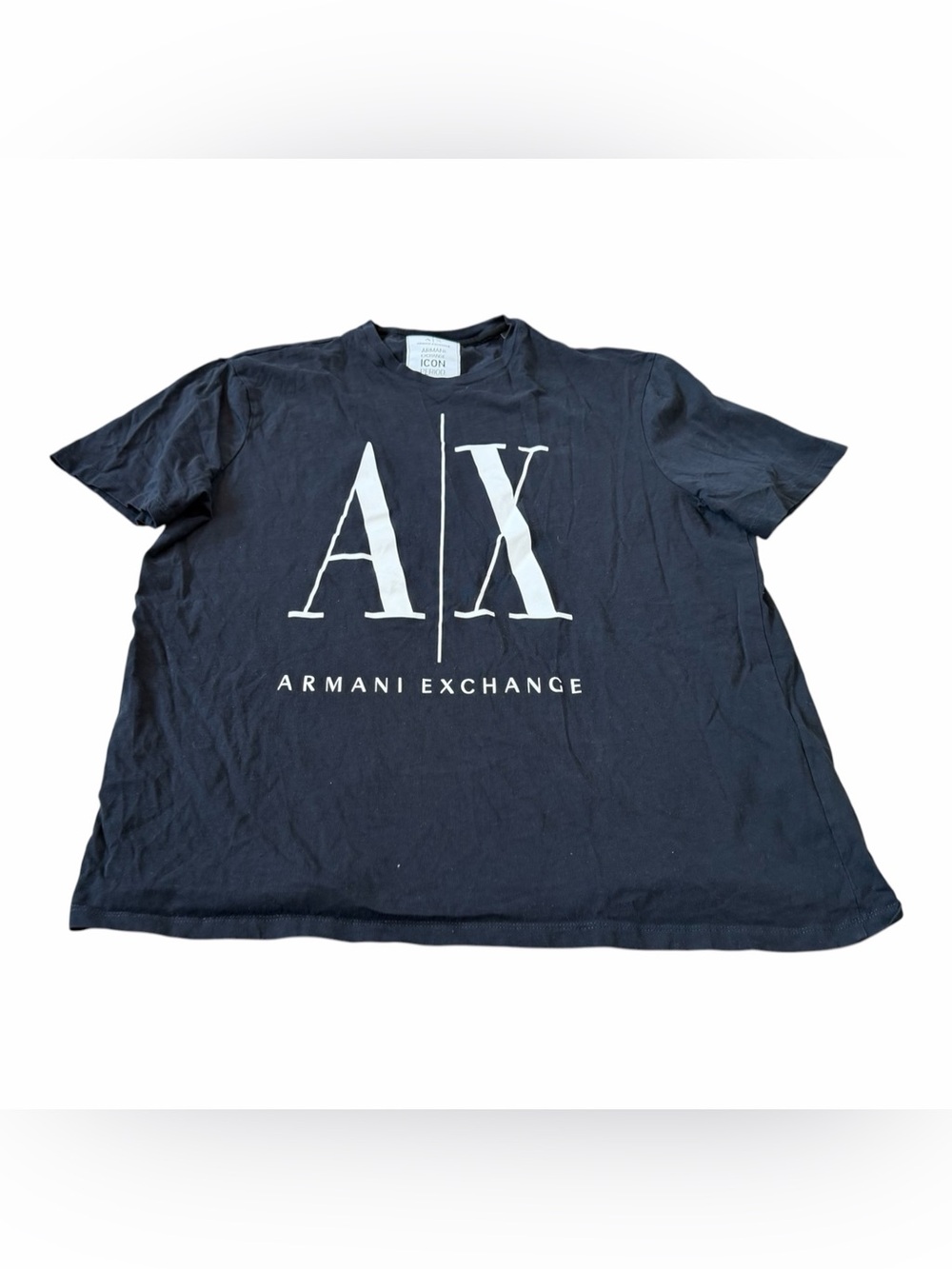 Armani Exchange AX Icon Period Graphic T-Shirt Mens XL Black White Logo Tee
